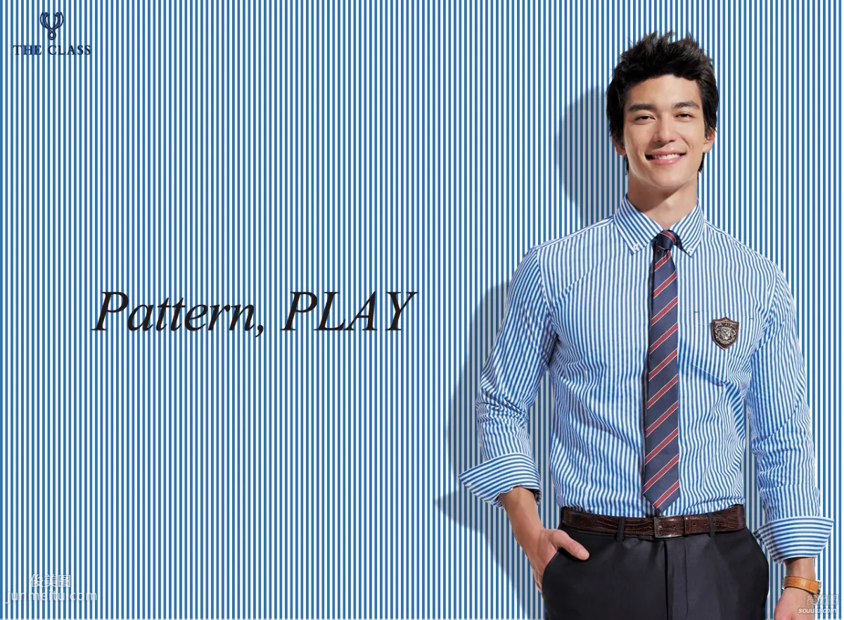 韩国国标级男神-丹尼斯·吴-格子条纹的魅力套图1