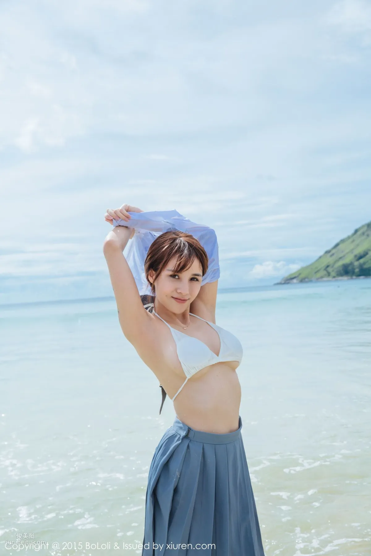 夏美酱《普吉岛旅拍》性感厨娘+海边水手装 [BoLoli波萝社] Vol.077 写真集38