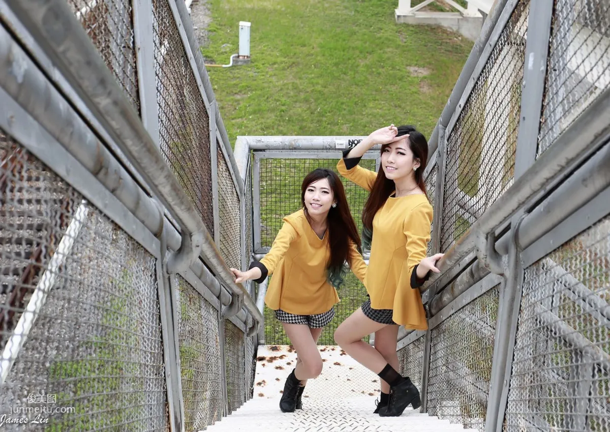 极品清纯甜美台湾双胞胎姐妹花清新外拍写真集14