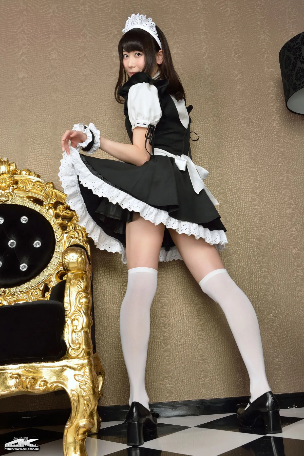 [4K-STAR] NO.00184 桜のどか Maid Costume 白丝女仆 写真集4