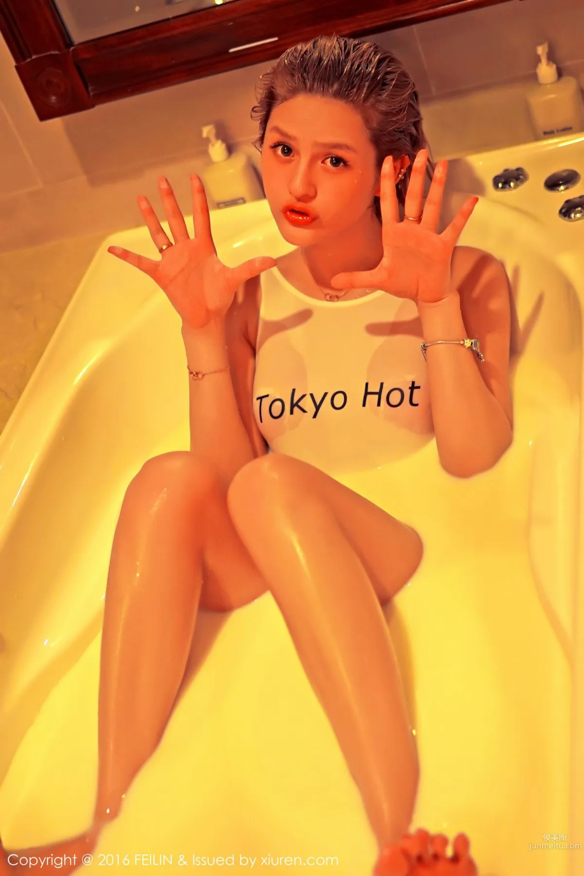 史雯Swan《Tokyo Hot湿身+蕾丝内衣》 [嗲囡囡FEILIN] Vol.037 写真集1