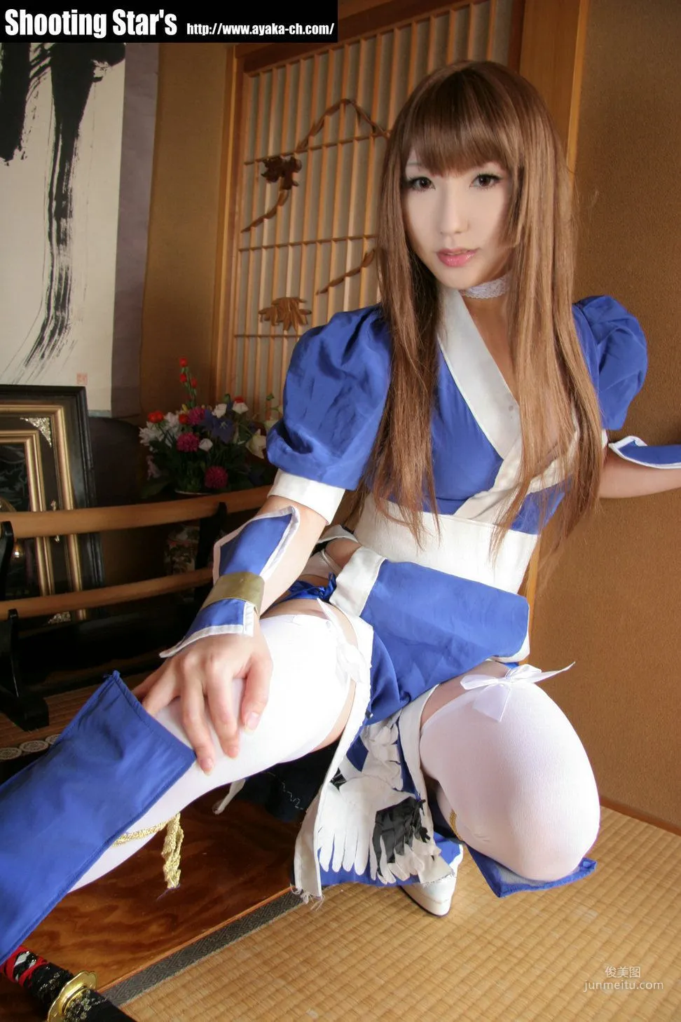 サク (绫香 Saku Ayaka) 《Dead Or Alive》-霞-Kasumi 蓝色 写真集25