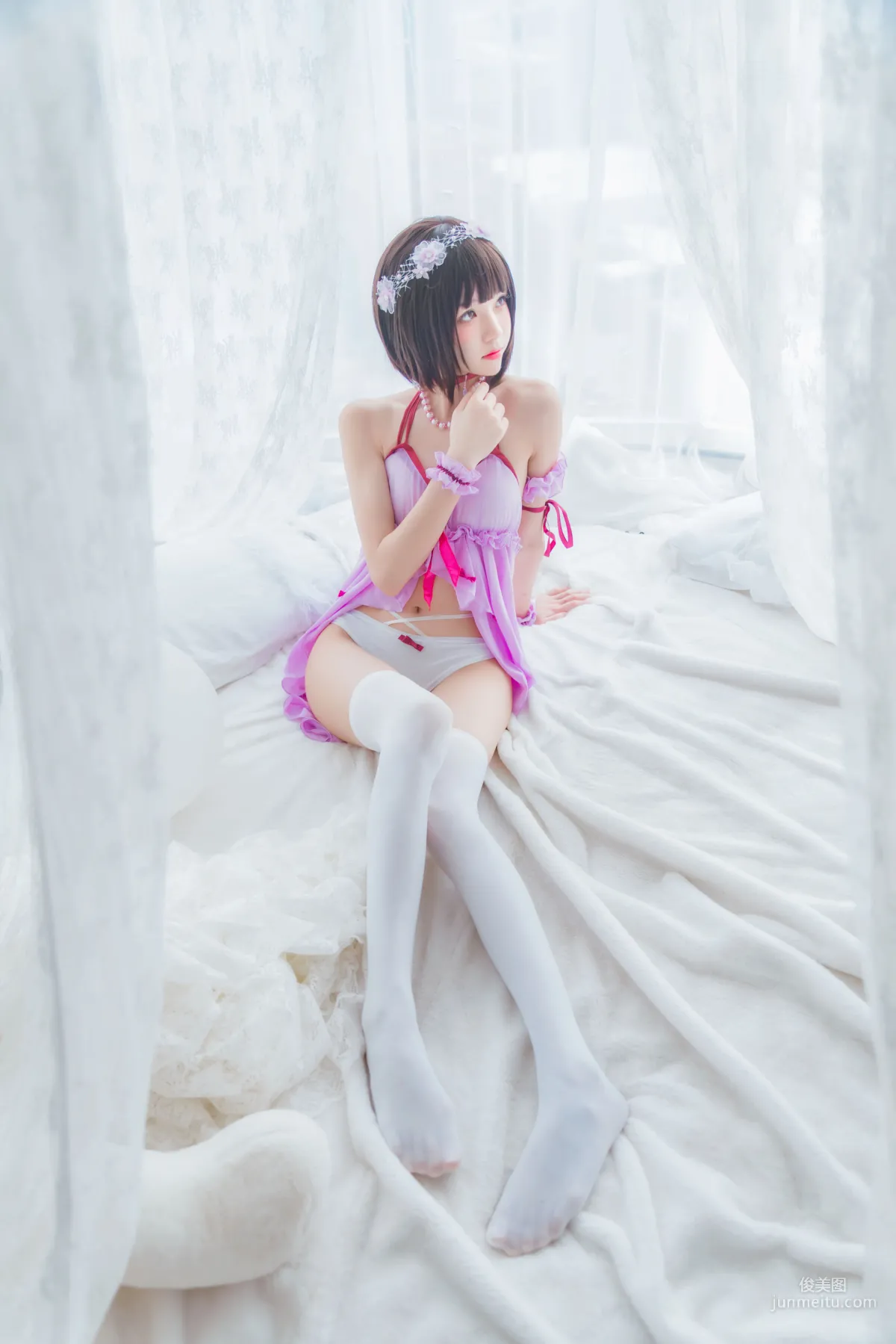 桜桃喵《(加藤惠)小睡裙》 [萝莉COS] 写真集14