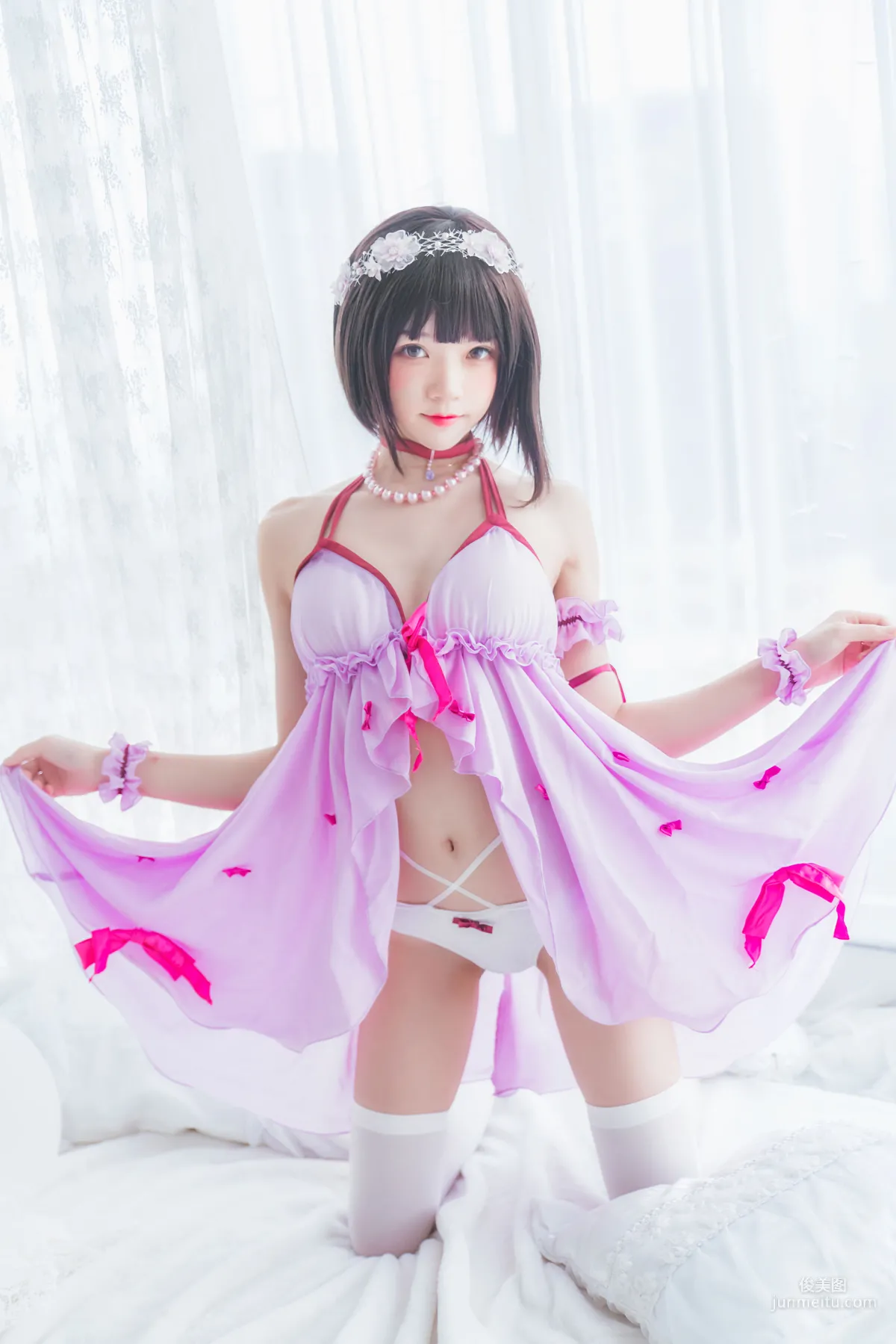 桜桃喵《(加藤惠)小睡裙》 [萝莉COS] 写真集18