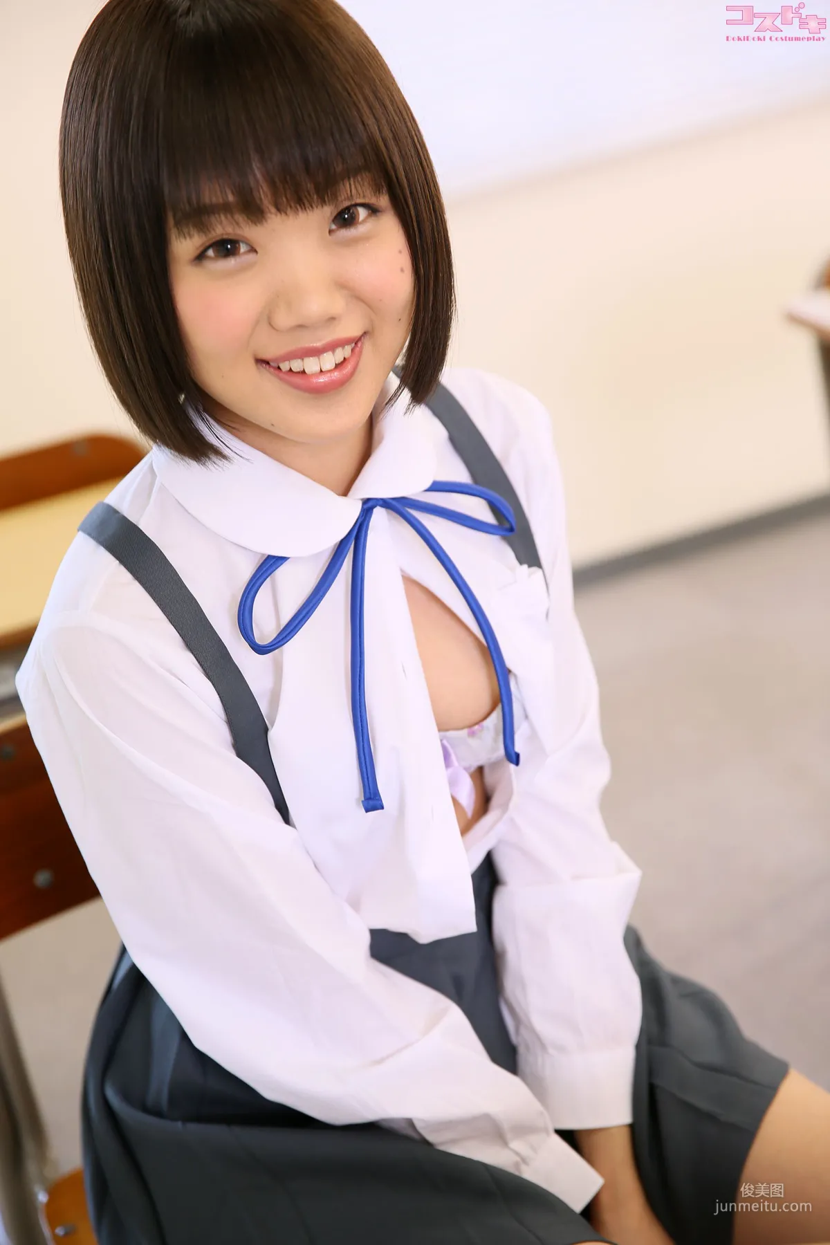 [Cosdoki] Himawari Natsuno 夏乃ひまわり/夏乃向日葵 natsunohimawari_pic_seifukususpender1 写真集26