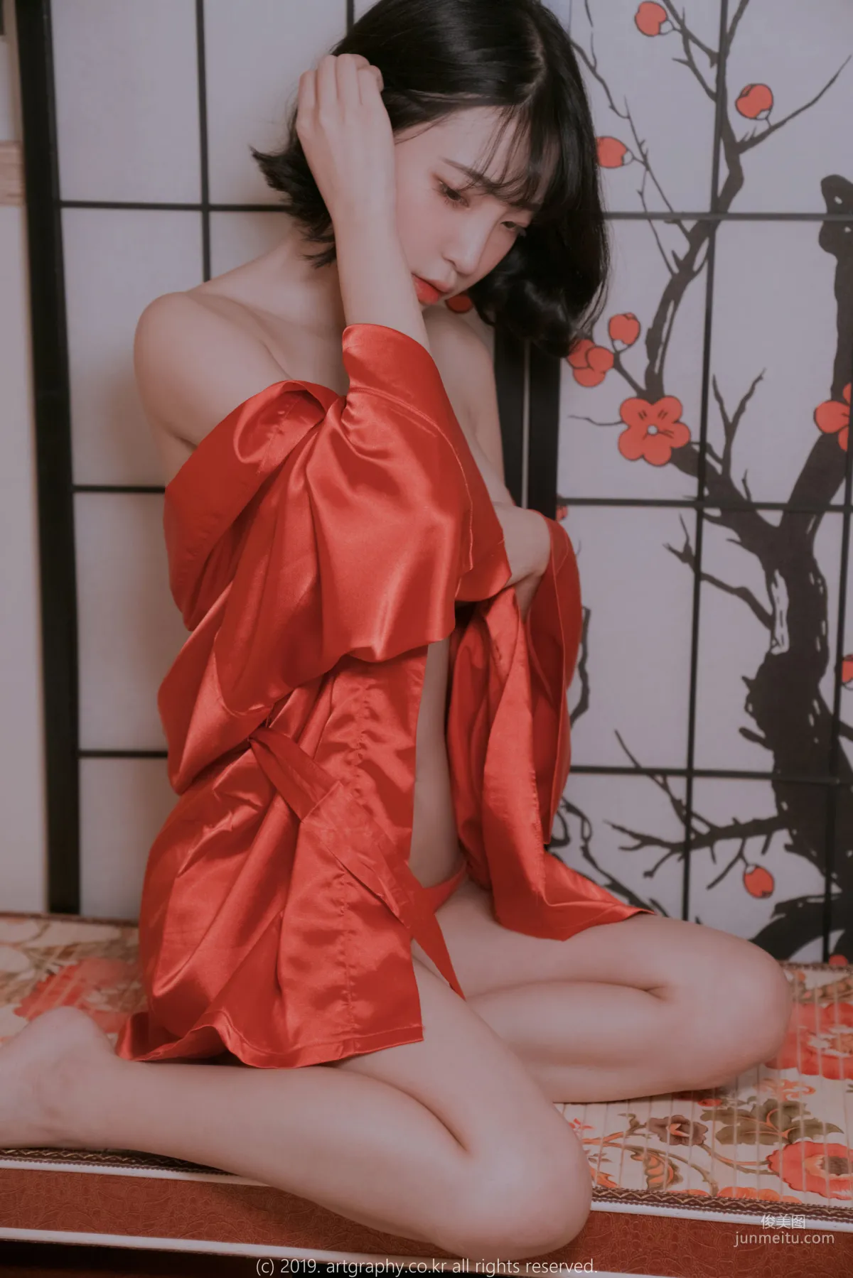 韩国美女姜仁卿《透视睡衣+红色睡袍》 [ARTGRAVIA] 写真集43