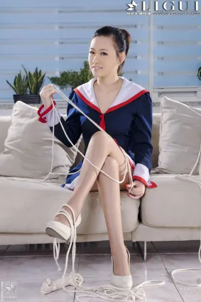 [麗櫃美束LiGui] Model 小可《制服繩藝捆綁》絲襪玉足寫真圖片