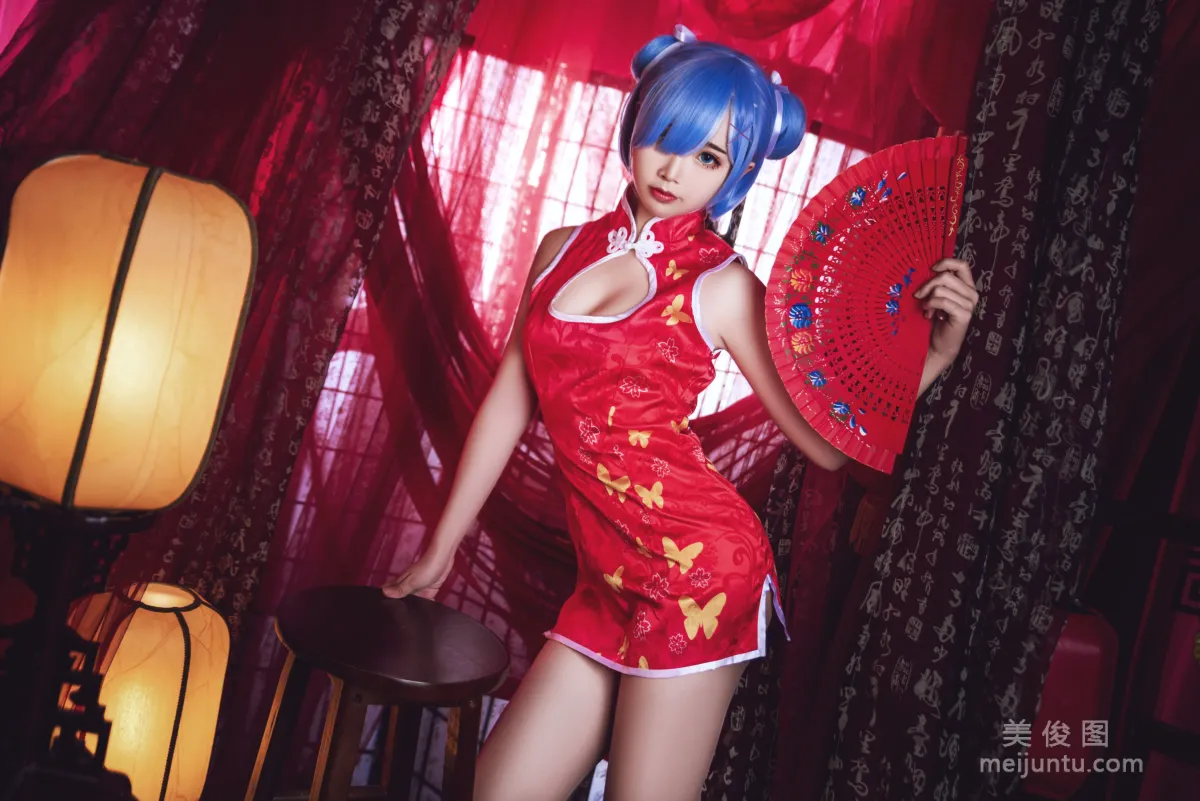 [美女Coser] 面饼仙儿 《雷姆旗袍》 写真集12