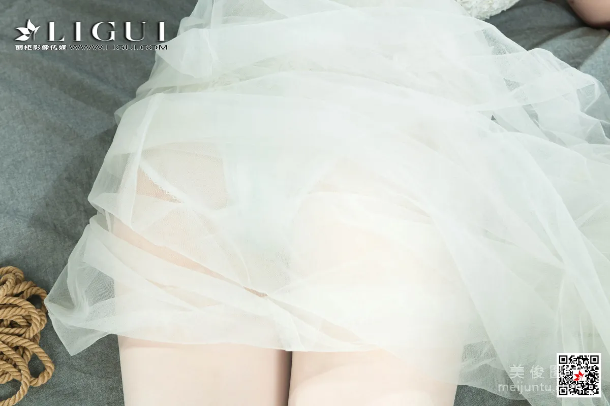 [丽柜Ligui] Model 天天 《蕾丝婚纱美束》 写真集49
