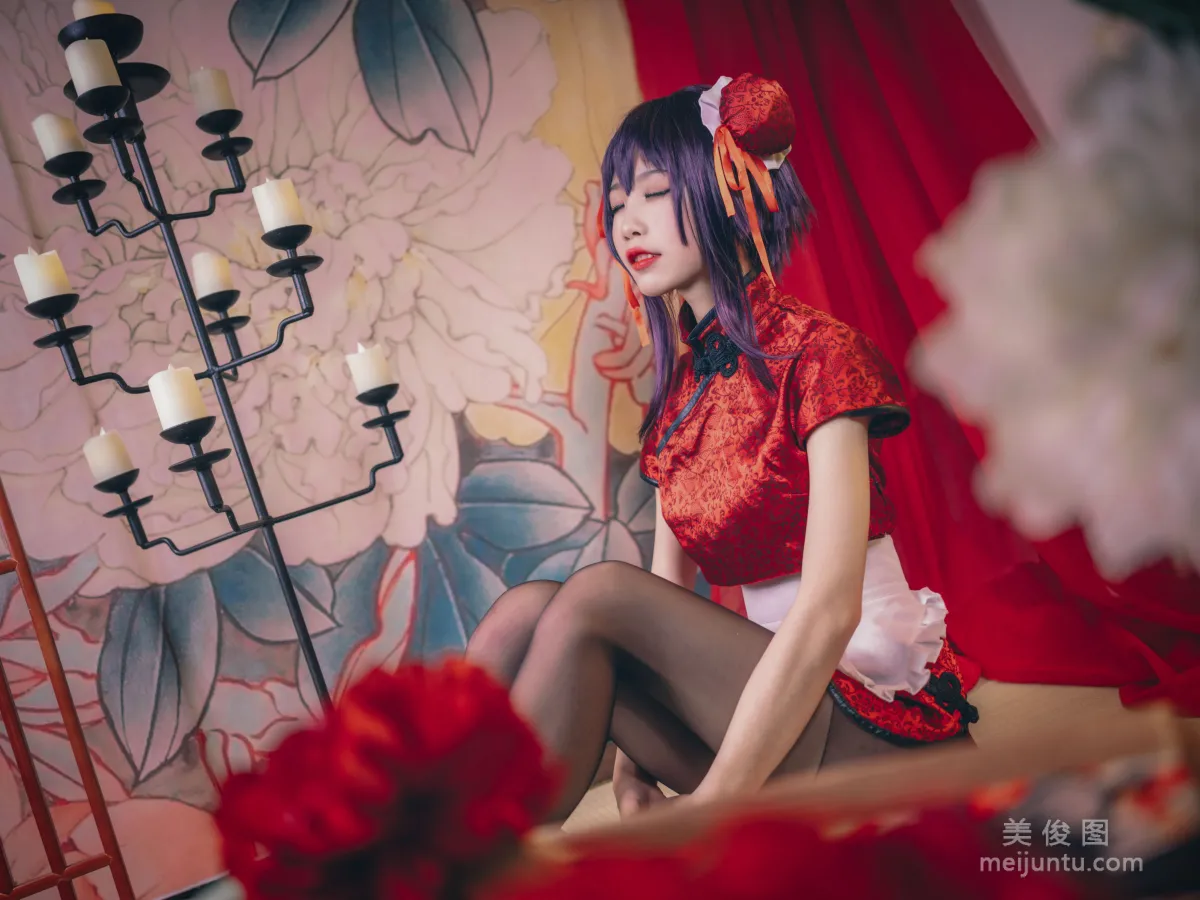 [网红COS] 淼aqua 《霞之丘诗羽 旗袍》 写真集10