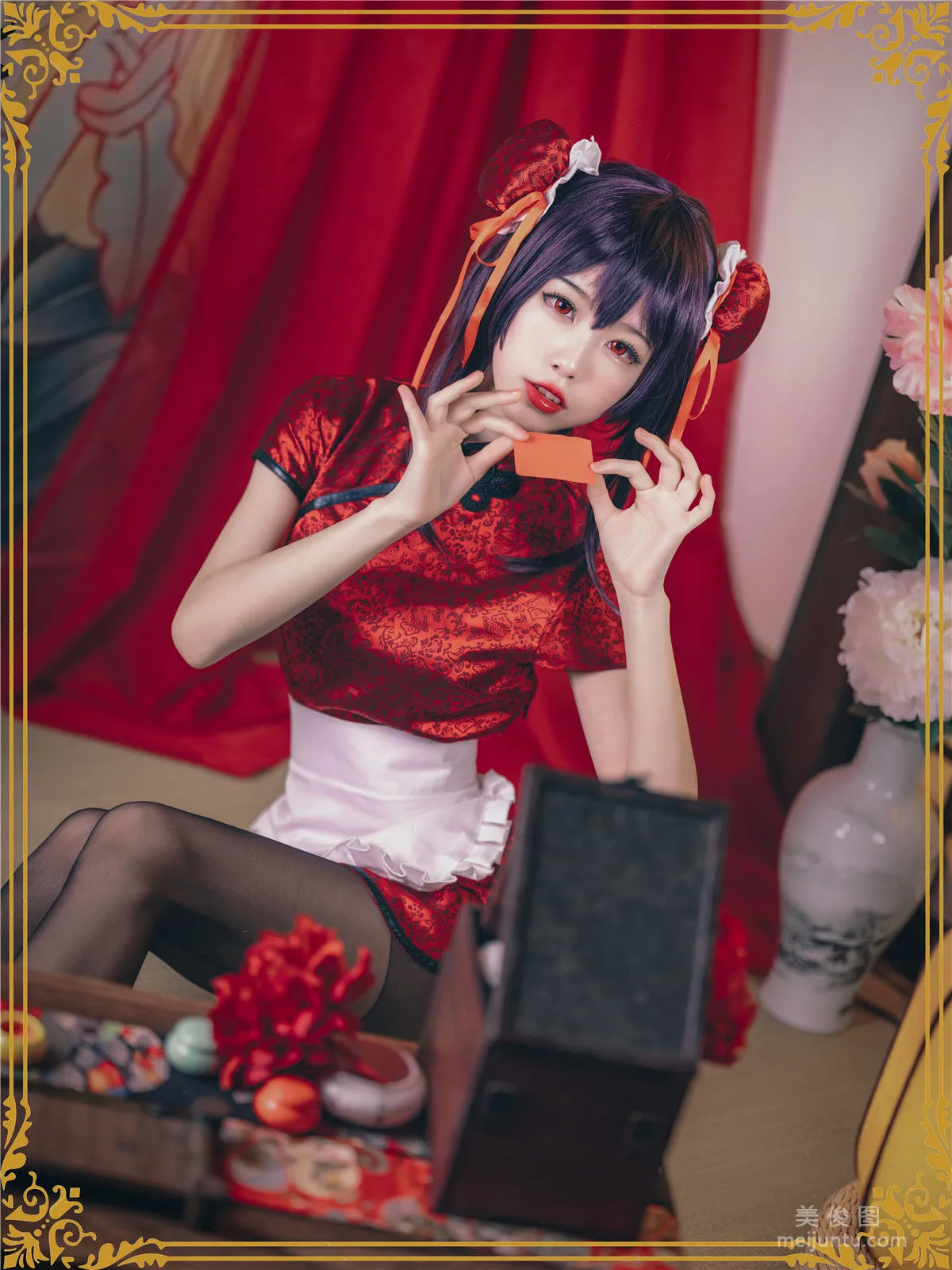 [网红COS] 淼aqua 《霞之丘诗羽 旗袍》 写真集3