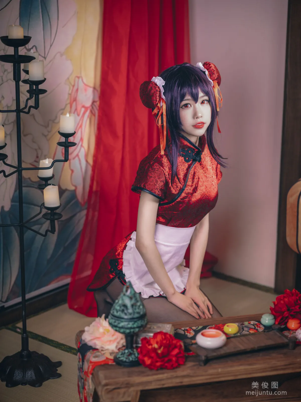 [网红COS] 淼aqua 《霞之丘诗羽 旗袍》 写真集7