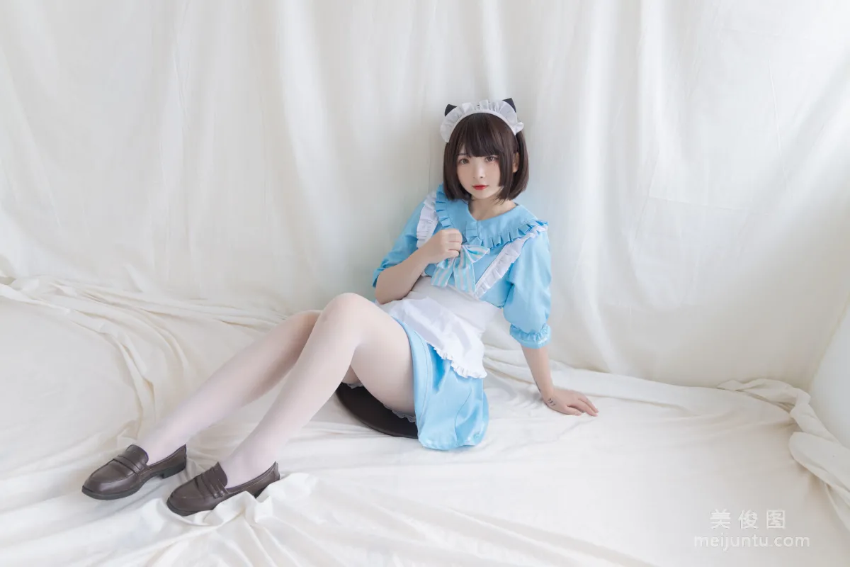 [COS福利] 二次元美女古川kagura 《蓝色小猫女仆》 写真集6
