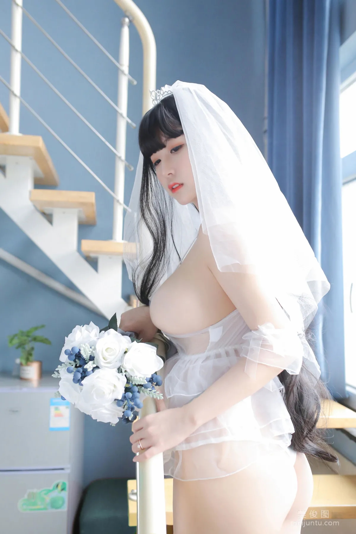 巨乳猫九酱Sakura 《长发婚纱》 写真集36