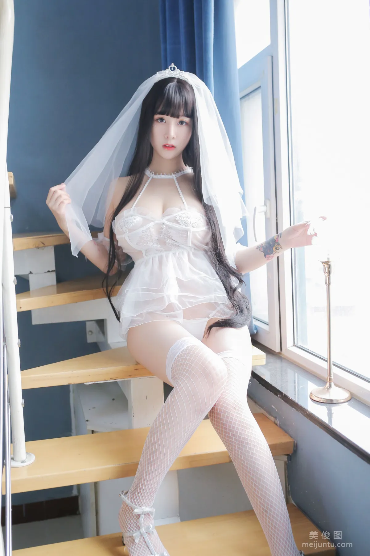 巨乳猫九酱Sakura 《长发婚纱》 写真集43