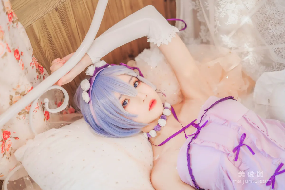 [Cosplay写真] 桜桃喵 - 蕾姆小睡裙30