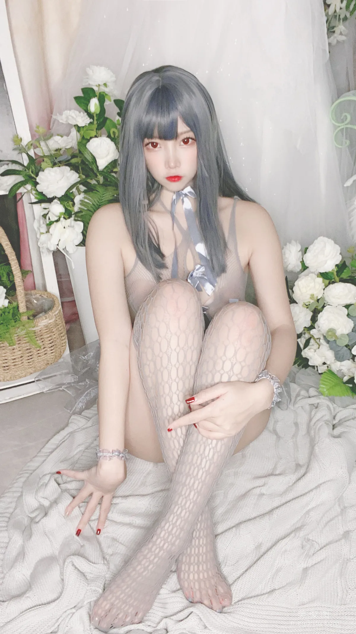 [Cosplay] 人气Coser二佐Nisa - 蓝色网状比基尼35