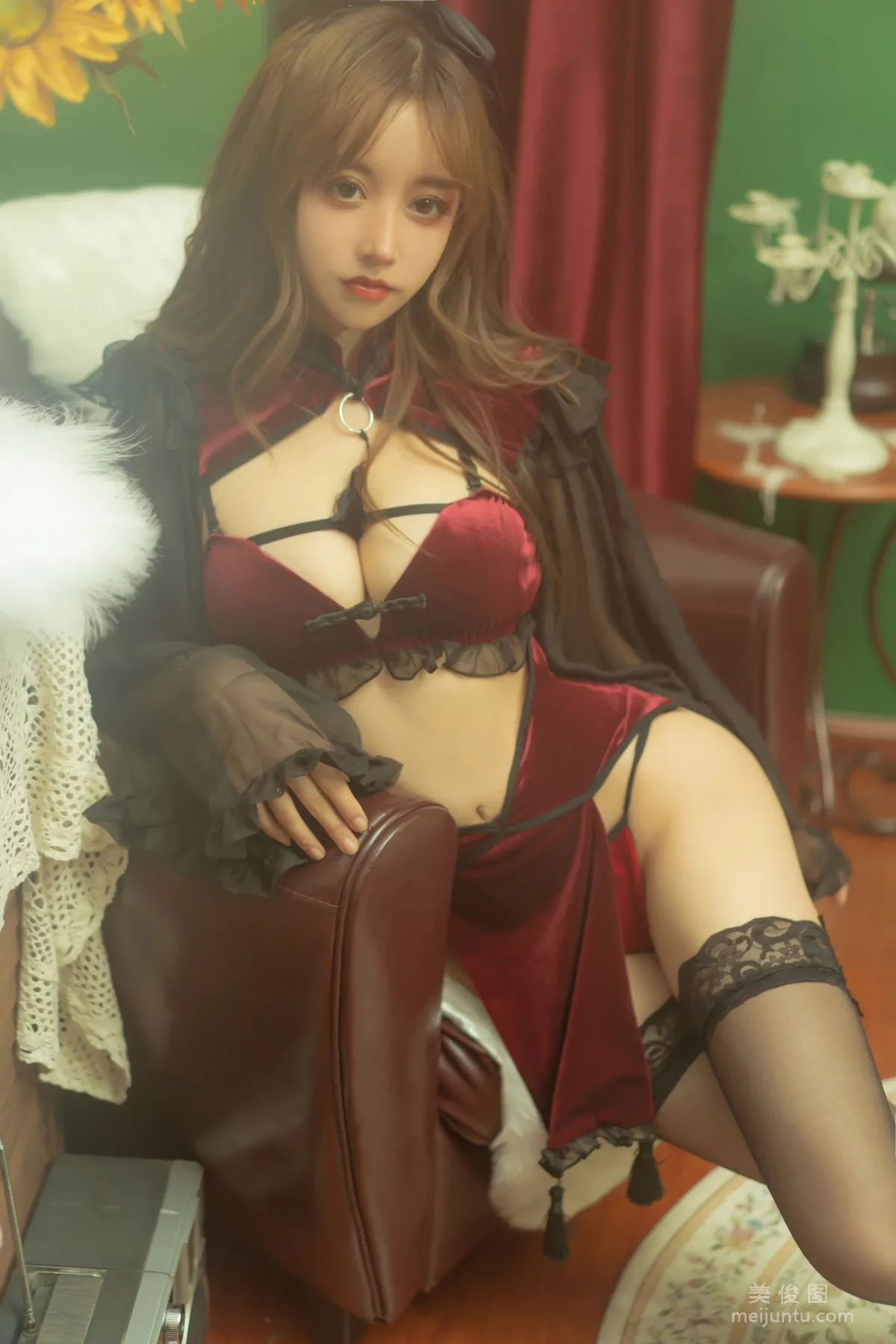 [Cosplay写真] 米线线sama - 红丝绒旗袍13