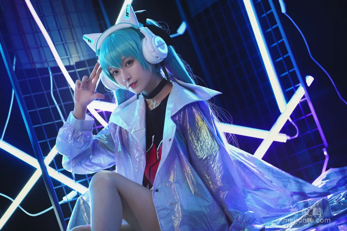 [Cosplay] 动漫博主铁板烧鬼舞w - 妖舞耳机miku 写真集9