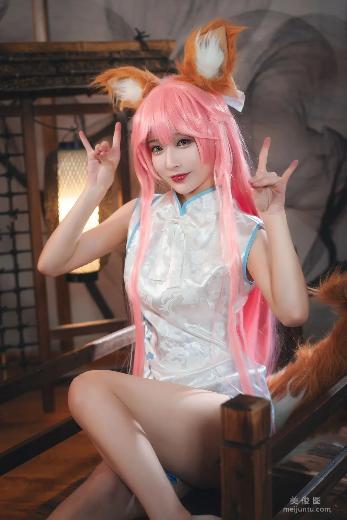 [Cosplay] 动漫博主铁板烧鬼舞w - 玉藻前 旗袍 写真集14