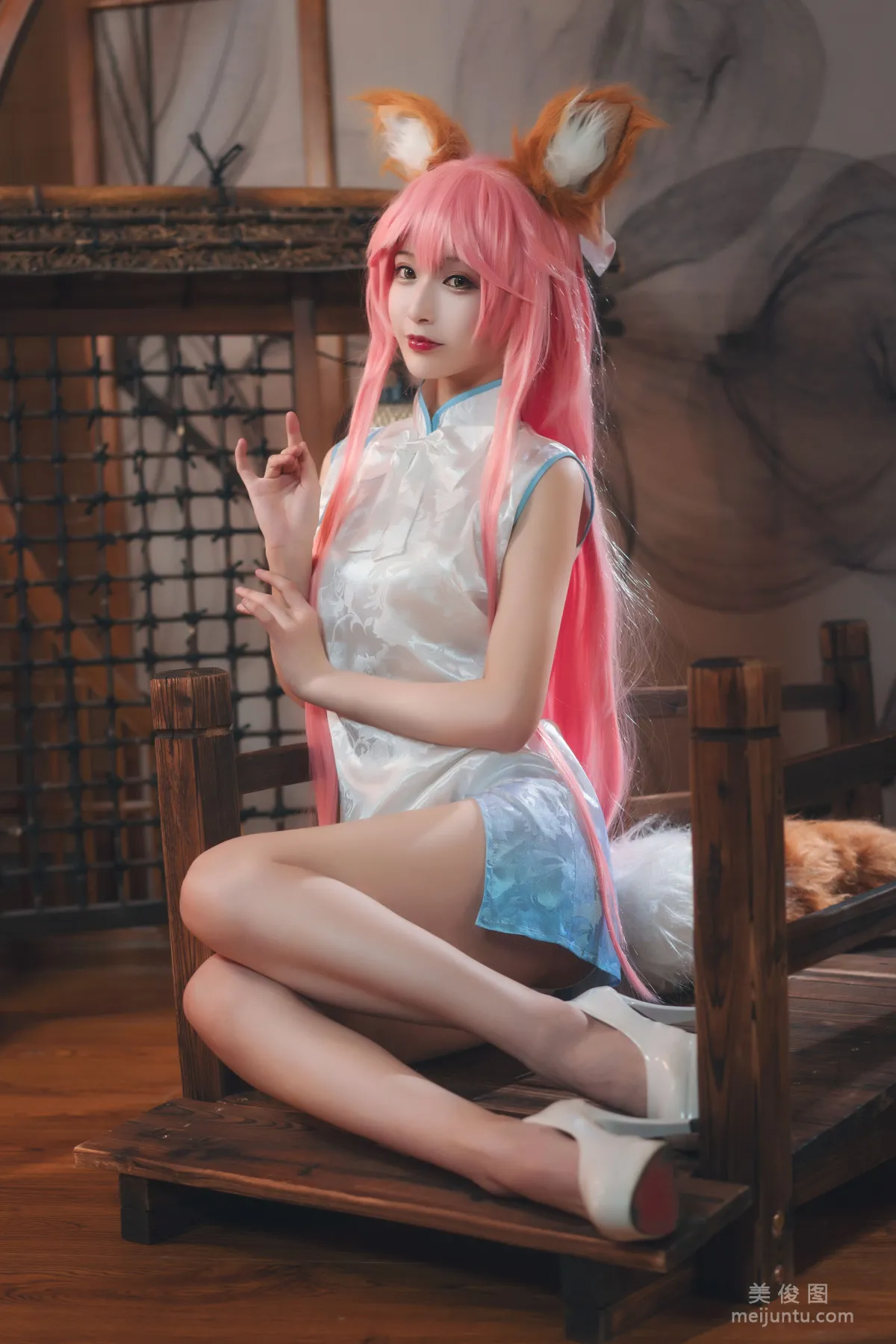 [Cosplay] 动漫博主铁板烧鬼舞w - 玉藻前 旗袍 写真集11