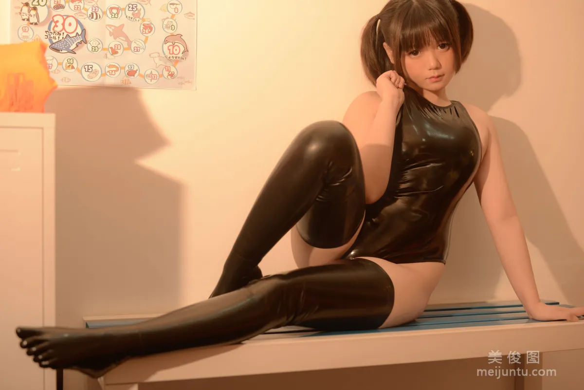 [Cosplay] Vol.18 きょう肉肉 - Latex Catsuit Girl ラテックス24