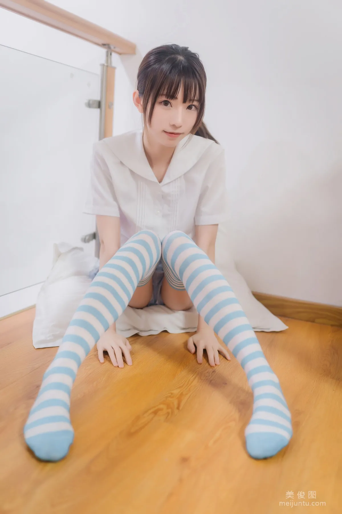 [Cosplay] Kitaro_绮太郎 - 蓝白条纹袜9