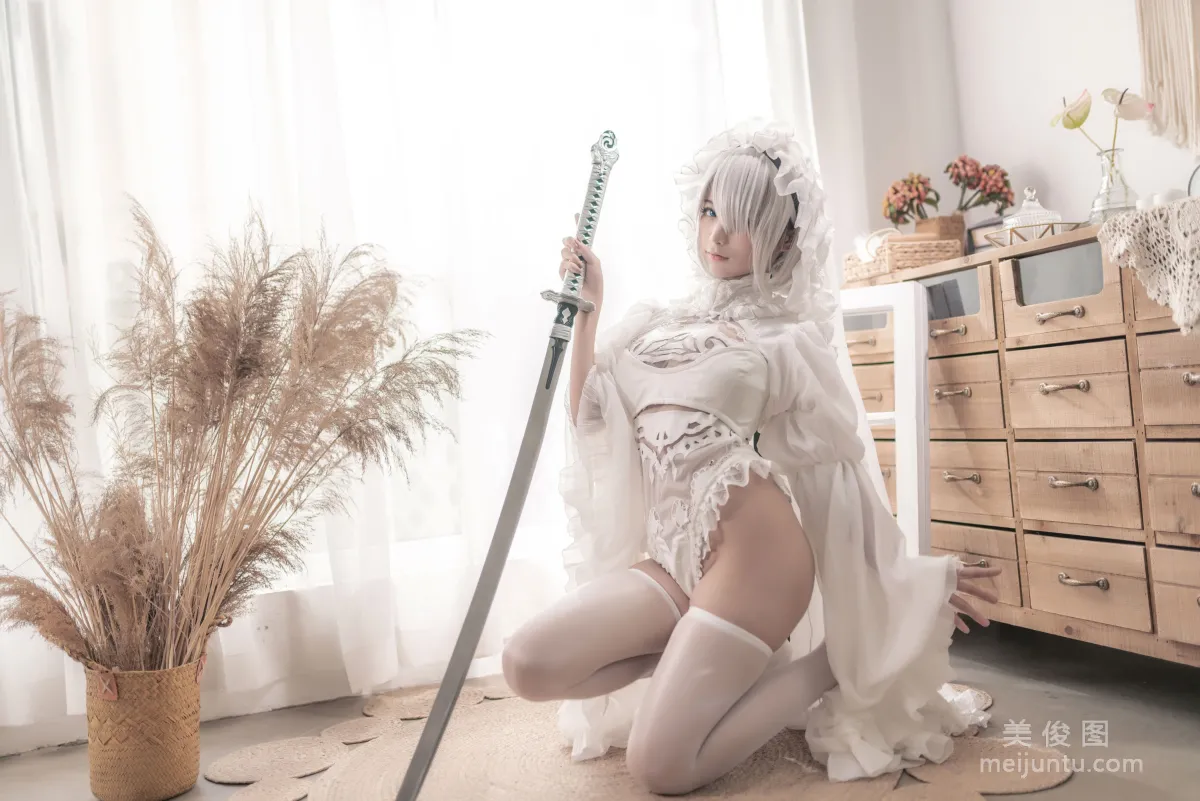 [Cosplay] 蠢沫沫 - 尼尔纪元 白花嫁 写真套图14