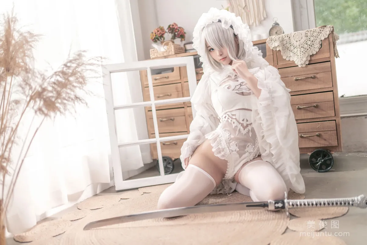 [Cosplay] 蠢沫沫 - 尼尔纪元 白花嫁 写真套图18