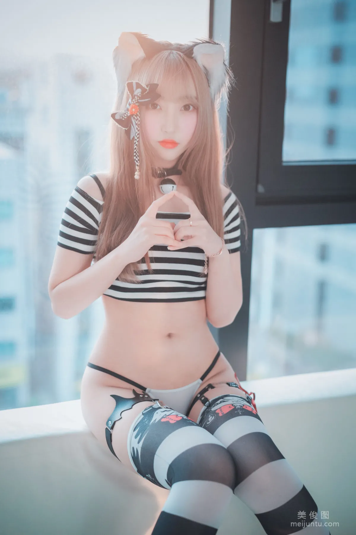 [DJAWA]  Hanari - Catgirl in Stripes 写真套图43