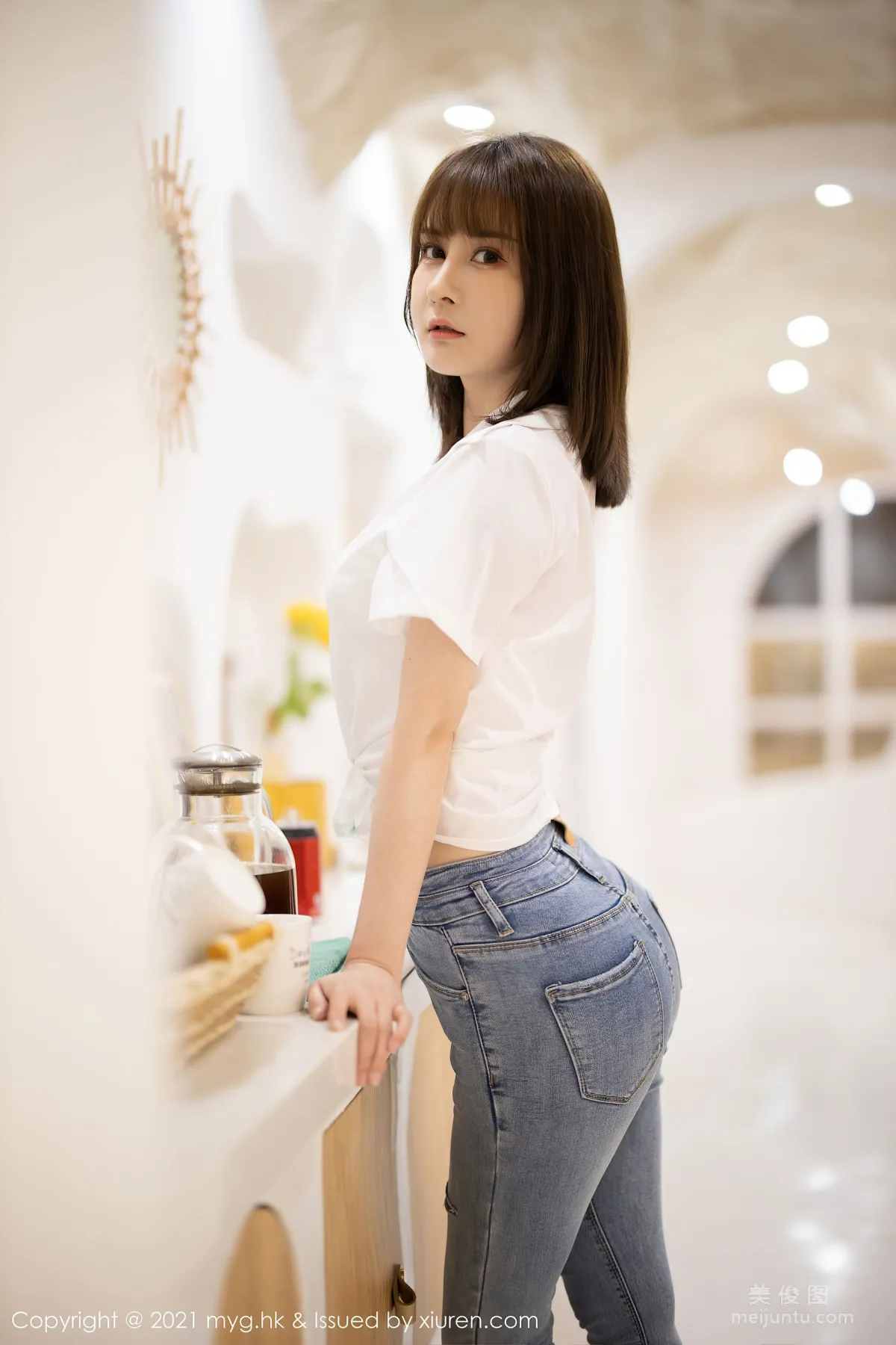[美媛馆MyGirl] Vol.540 蔡文钰Abby - 经典的白衬衫与直爽牛仔裤12