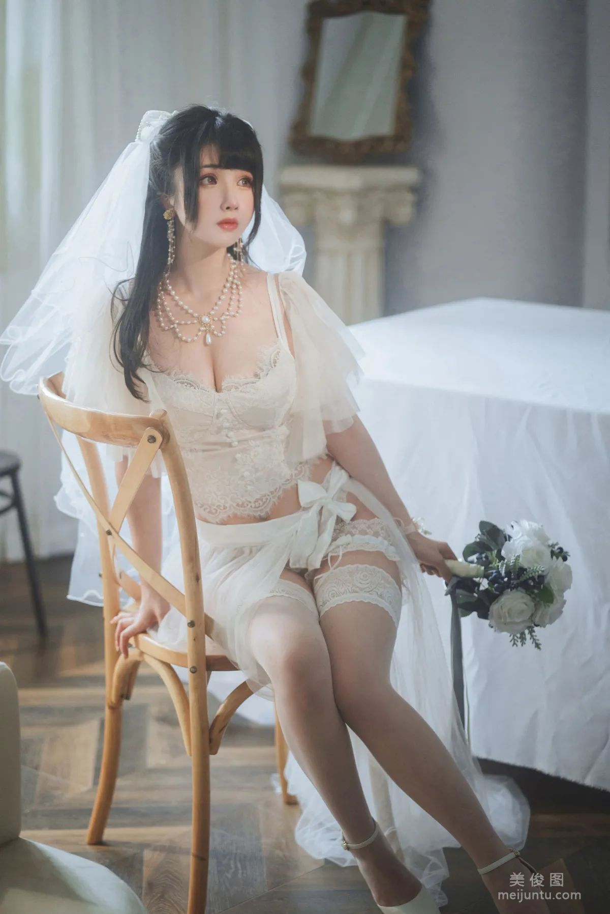 [网红COSER写真] rioko凉凉子 - 透明婚纱2