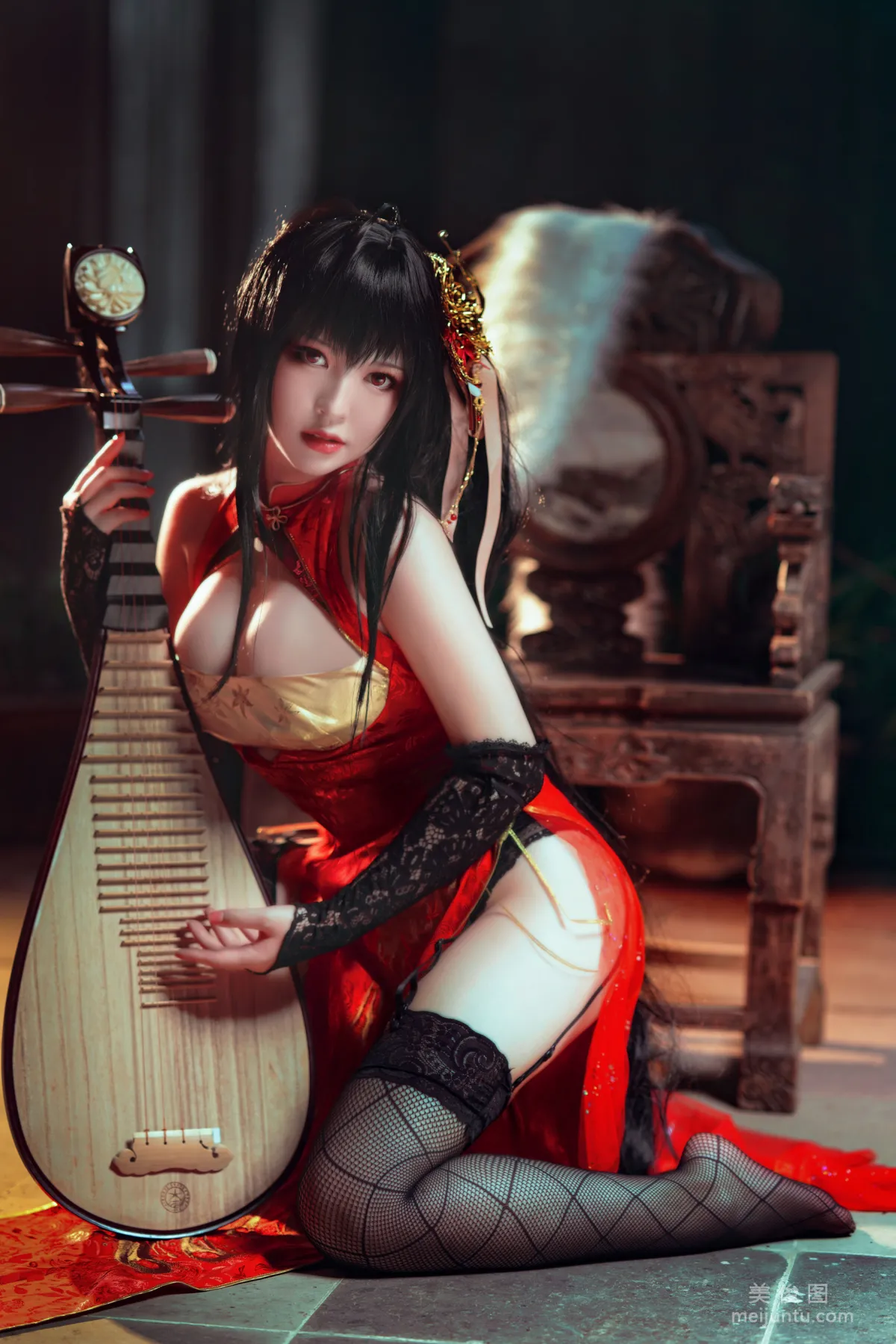 [网红COSER] 半半子 - 大凤旗袍  写真套图32