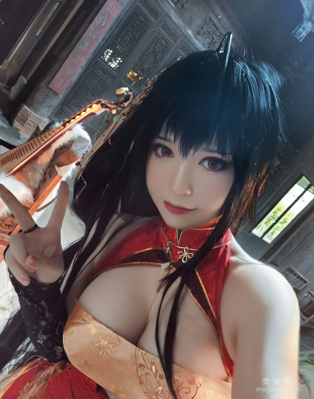 [网红COSER] 半半子 - 大凤旗袍  写真套图36