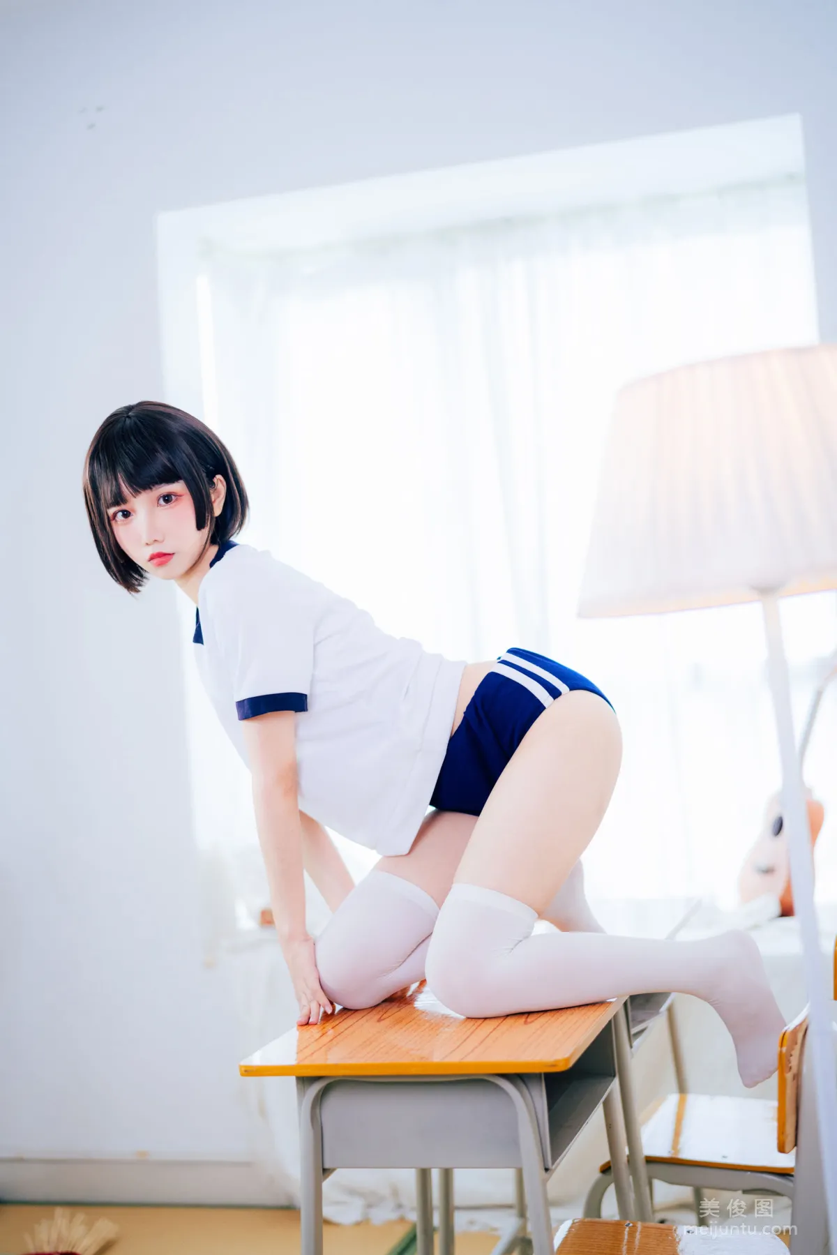 [网红COSER写真] 动漫博主果咩酱w - 体操服 套图4