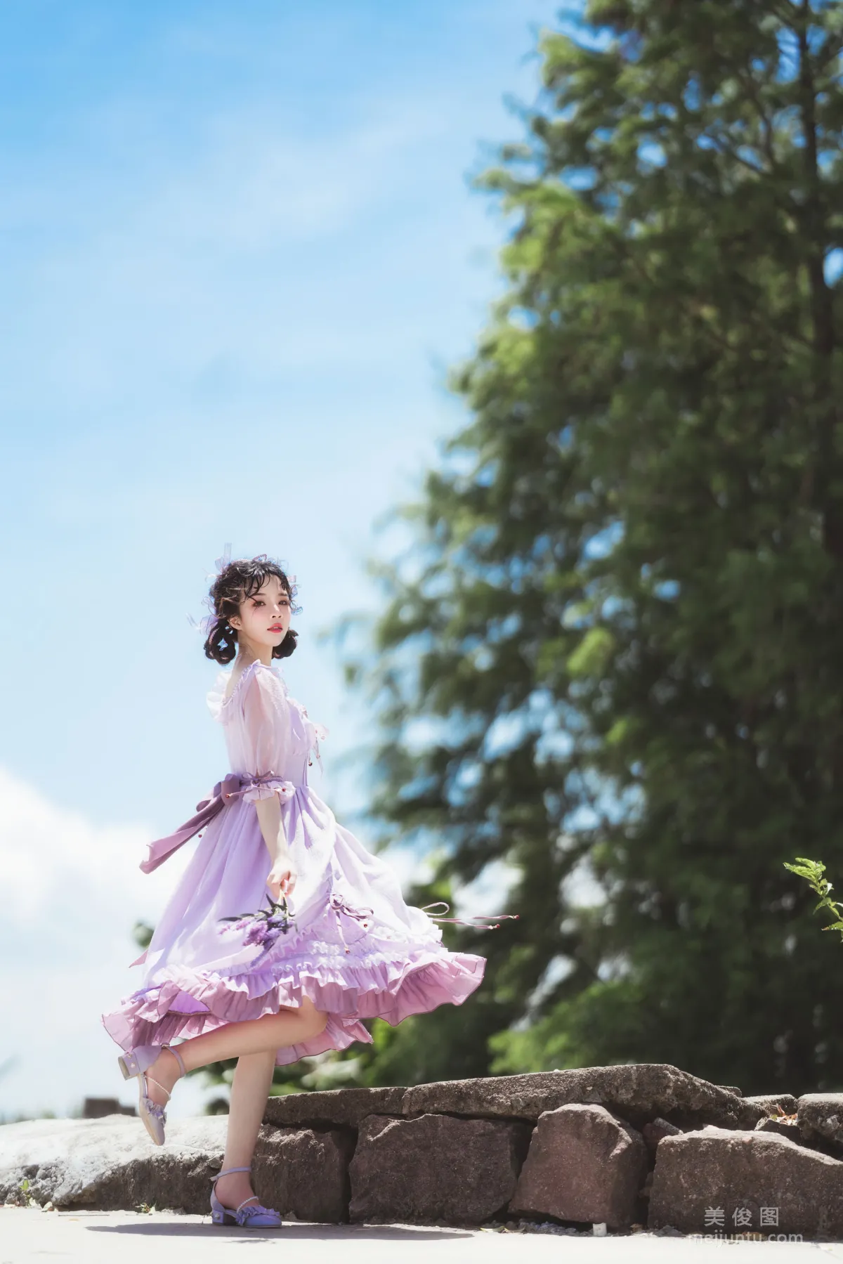 [COS福利] 桜桃喵 - 少女之紫萱 写真套图4