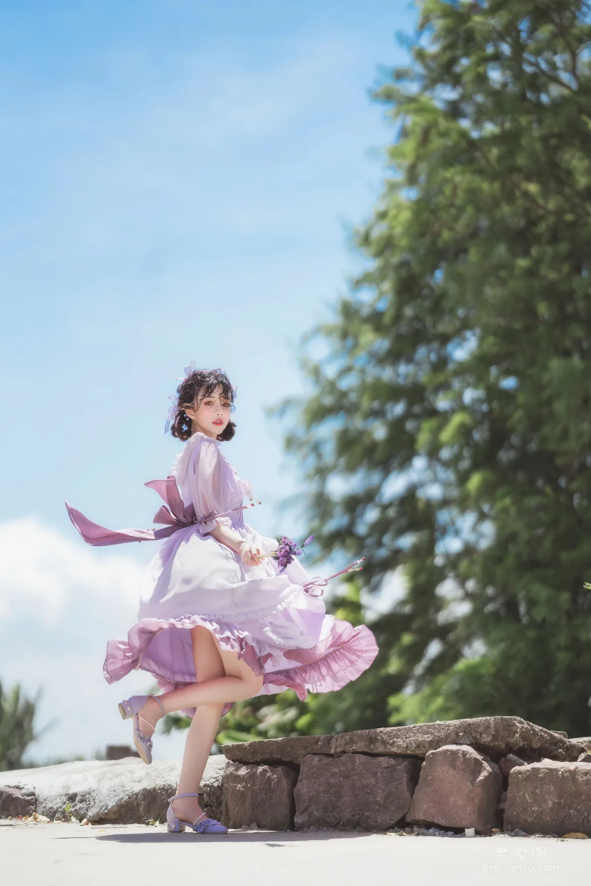 [COS福利] 桜桃喵 - 少女之紫萱 写真套图6