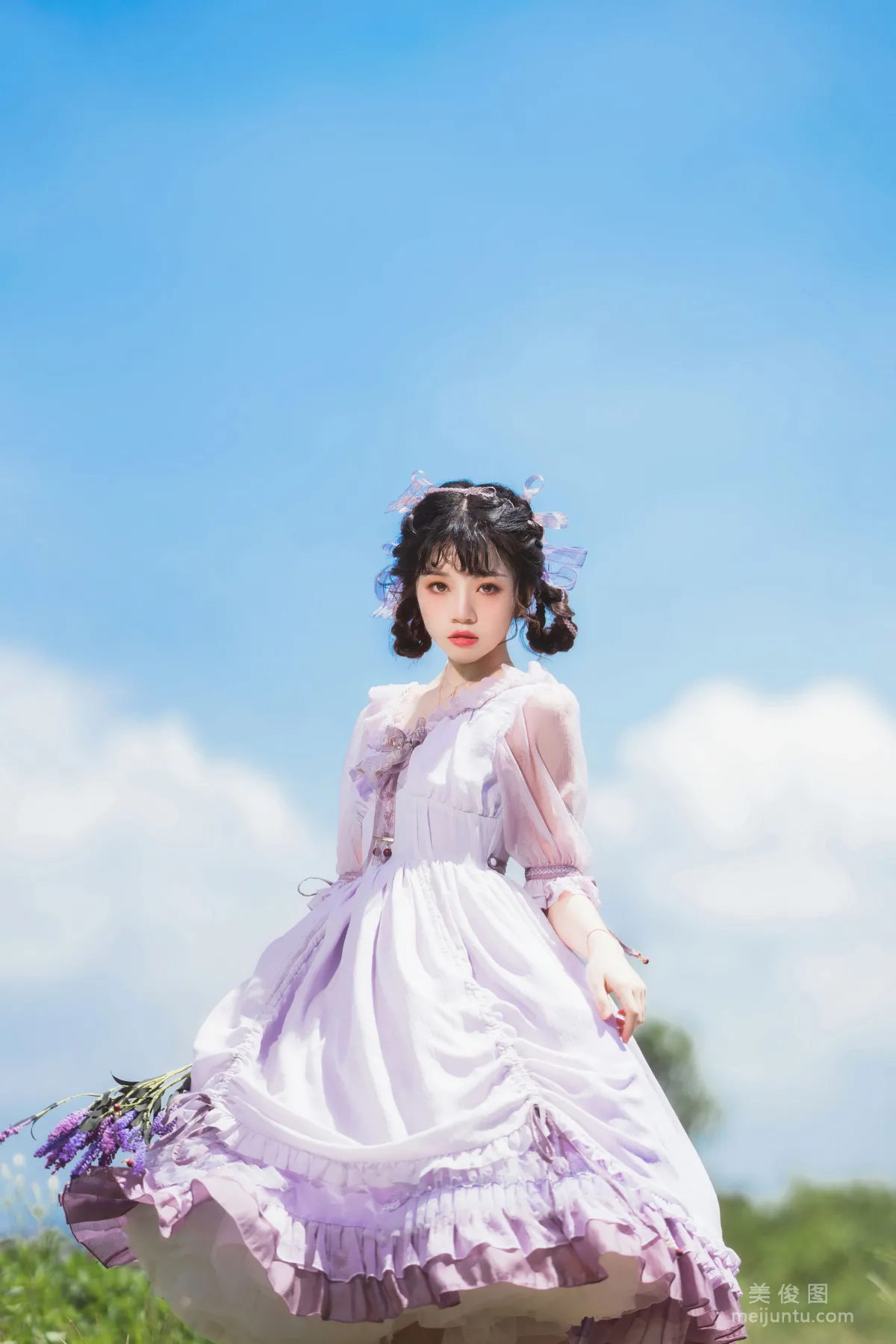 [COS福利] 桜桃喵 - 少女之紫萱 写真套图2