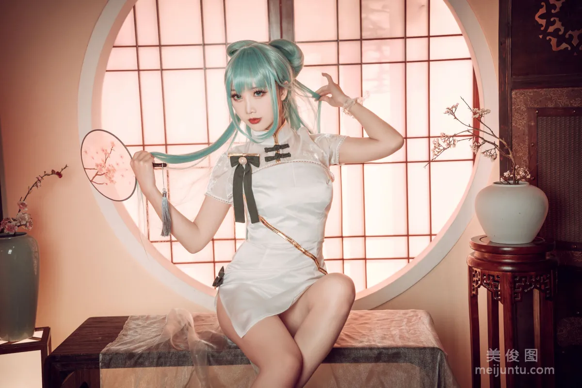 可爱人气Coser面饼仙儿 - 初音旗袍 写真套图15