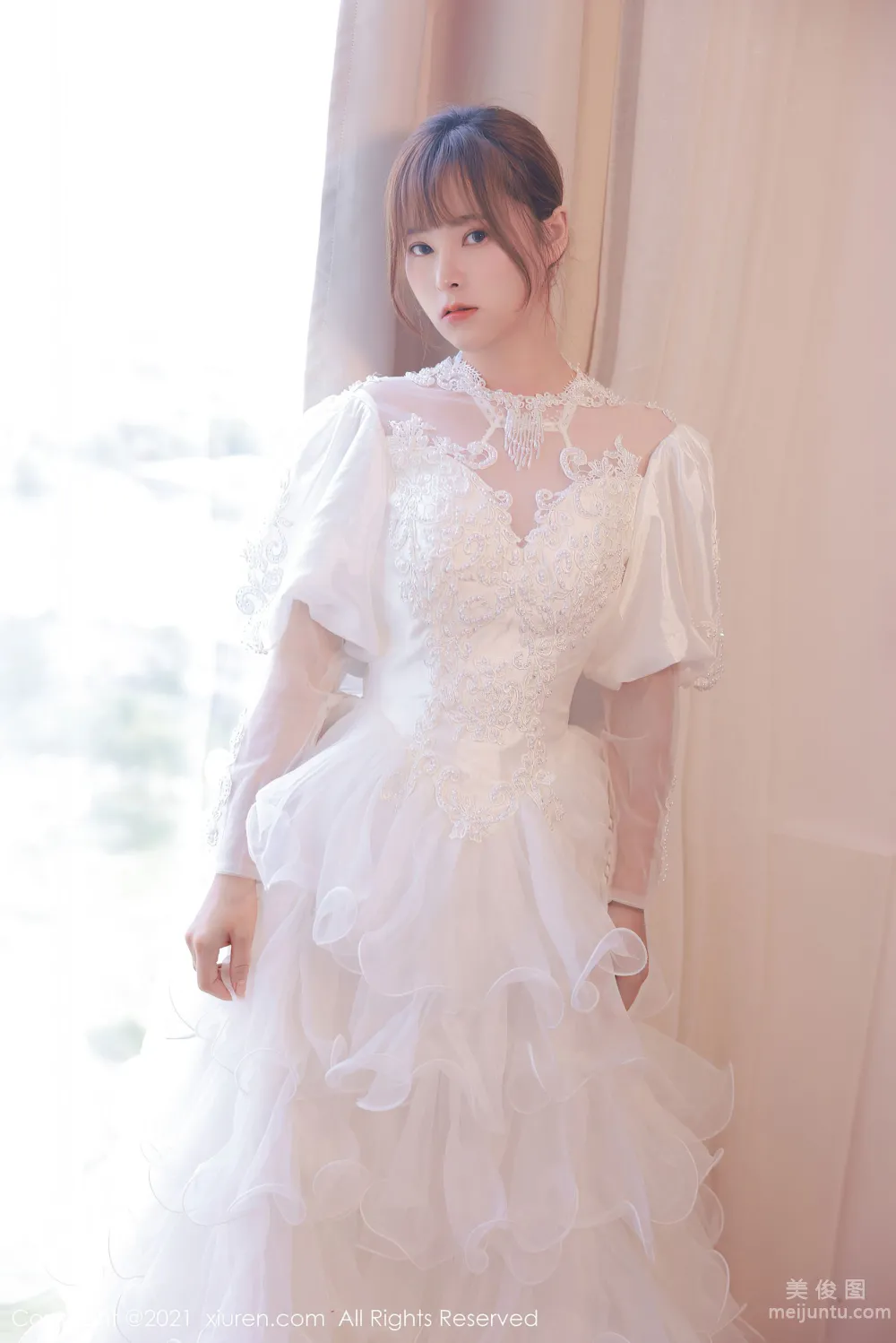 [秀人XIUREN] No.3671 奈沐子 - 唯美动人的白色婚纱系列1