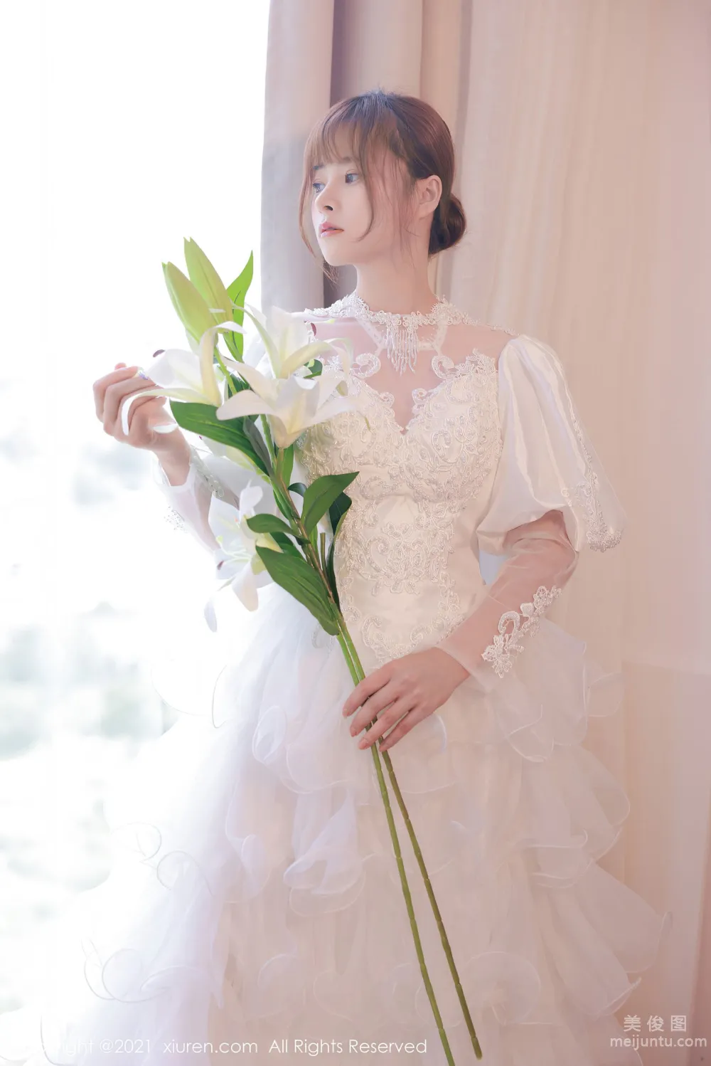 [秀人XIUREN] No.3671 奈沐子 - 唯美动人的白色婚纱系列2