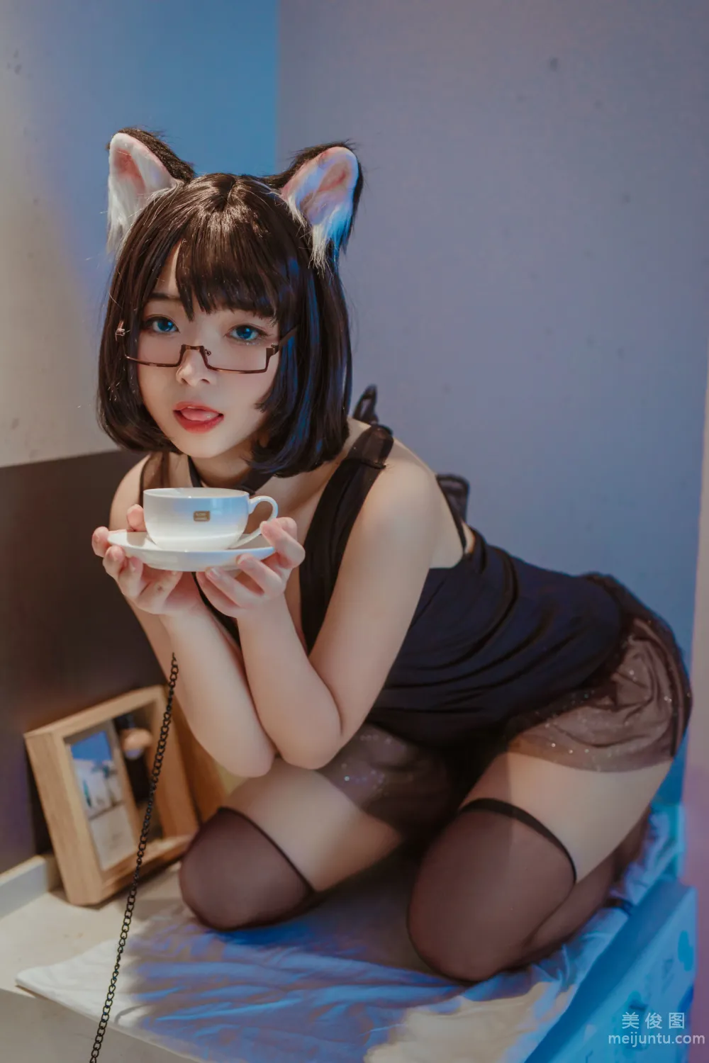 [网红COSER写真] yuuhui玉汇 - 猫猫头黑裙子 套图4