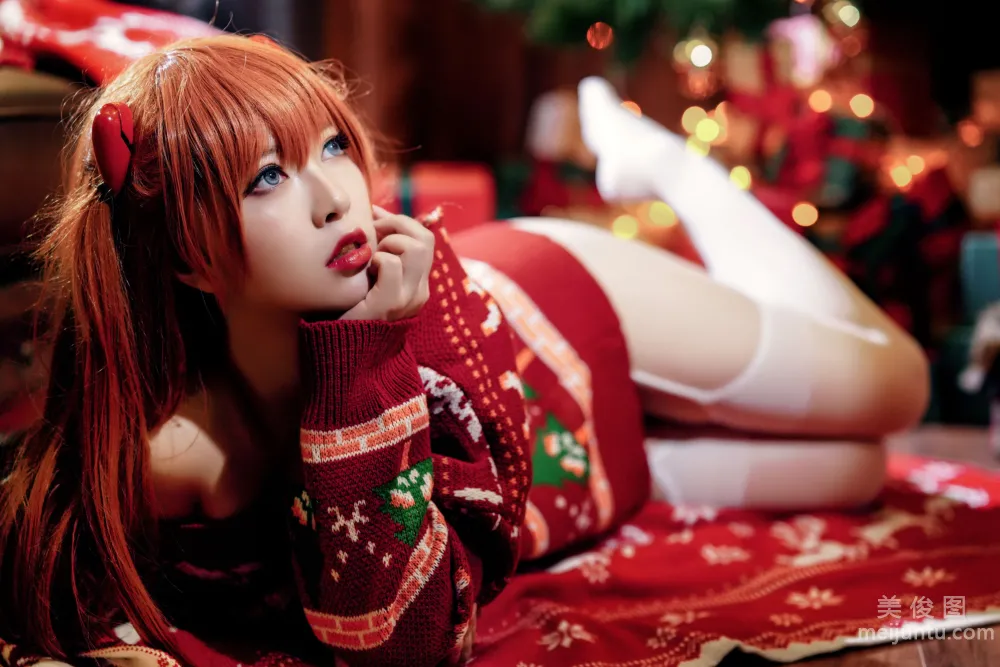 [网红COSER写真] 半半子 - 式波・ASUKA Christmas30