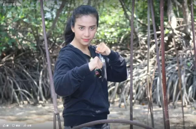 印尼美女格斗家「Chintya Candranaya」用脚把铁管踢弯这有点猛
