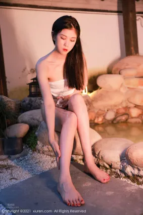 長腿美人李雅柔 古風系列抹胸浴池